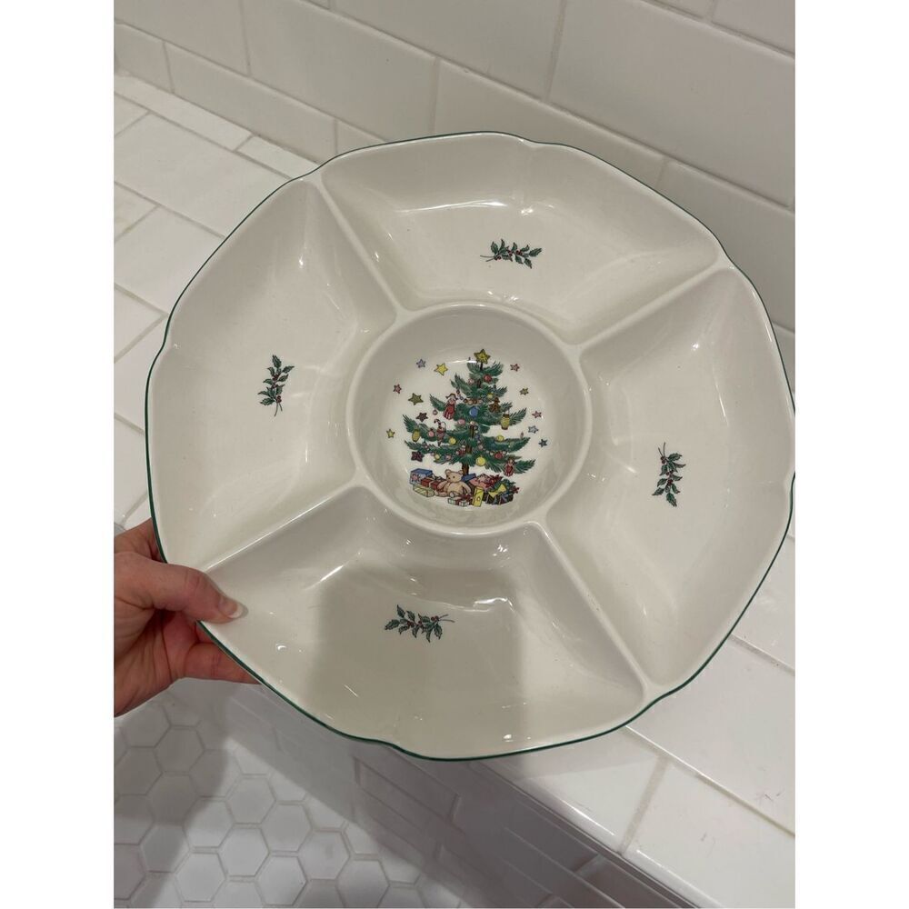 Vintage Niko Ceramics Christmas Divided Serving Tray